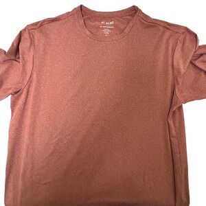 01.Algo T-Shirt Mens XL Heather Red Active Performance Crew Neck‎ Short Sleeve